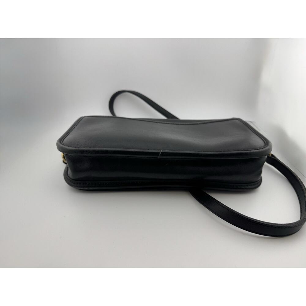 Vintage 1990s Coach Compact Pouch Crossbody Bag Black Minimalist Timeless - Picture 6 of 14